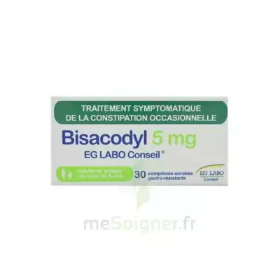 Bisacodyl Eg Labo Conseil 5 Mg Comprimés Enrobés Gastro-résistant Plq Pvc/alu/30 à CHALON SUR SAÔNE 