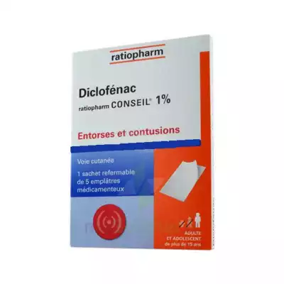 Diclofenac Ratiopharm Conseil 1 %, Emplâtre Médicamenteux à CHALON SUR SAÔNE 