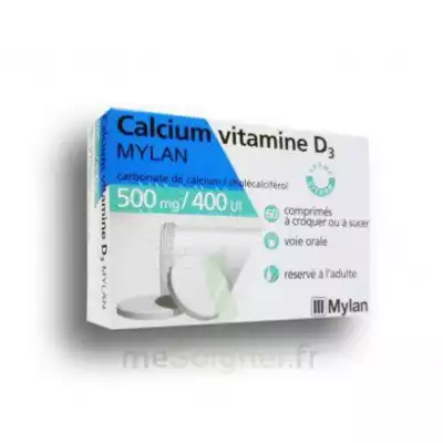 Calcium Vitamine D3 Mylan 500 Mg/400 Ui, Comprimé à Sucer Ou à Croquer à CHALON SUR SAÔNE 
